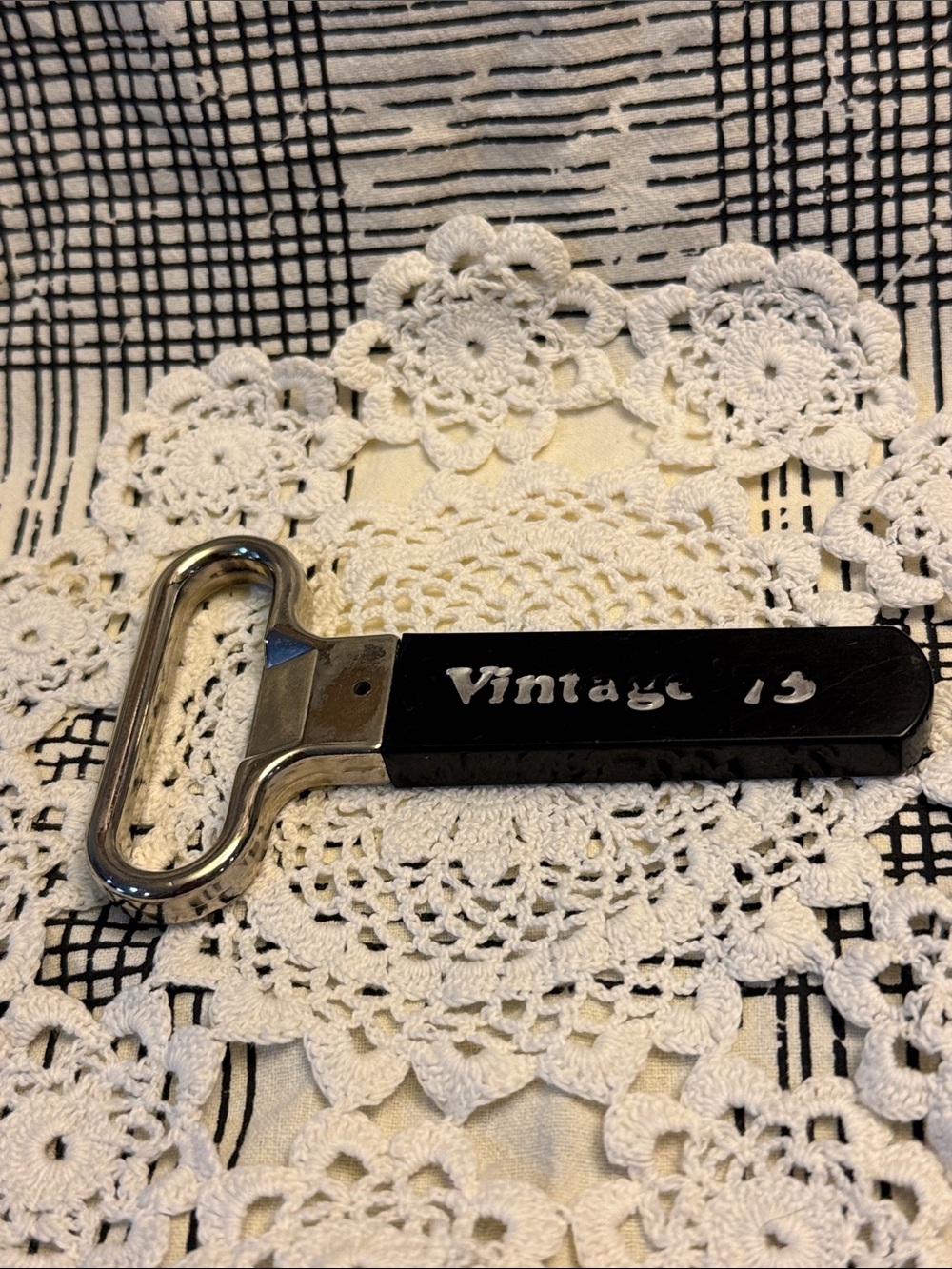 Vintage 73 Black Bottle Opener and Cork Puller -Wine Opener